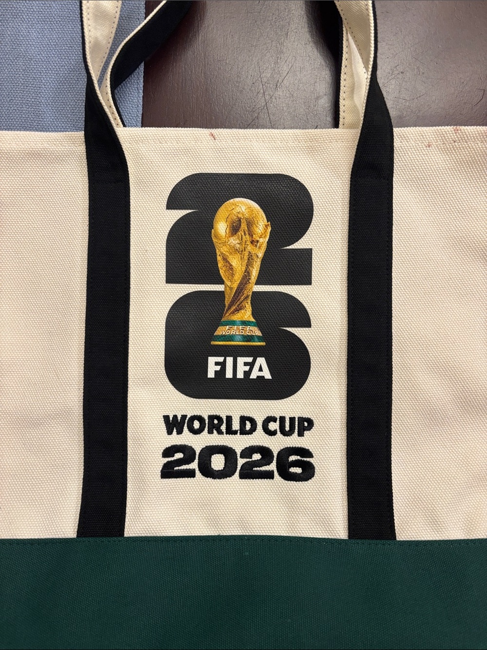 FIFA World Cup 2026 Beige and Green Canvas Tote Bag